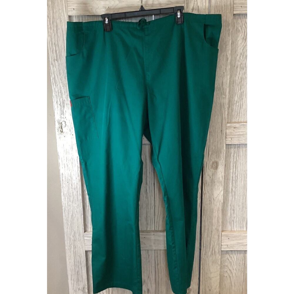 Dickies Women Green Pull on Drawstring Scrub Pants Side PocketSize 2XL